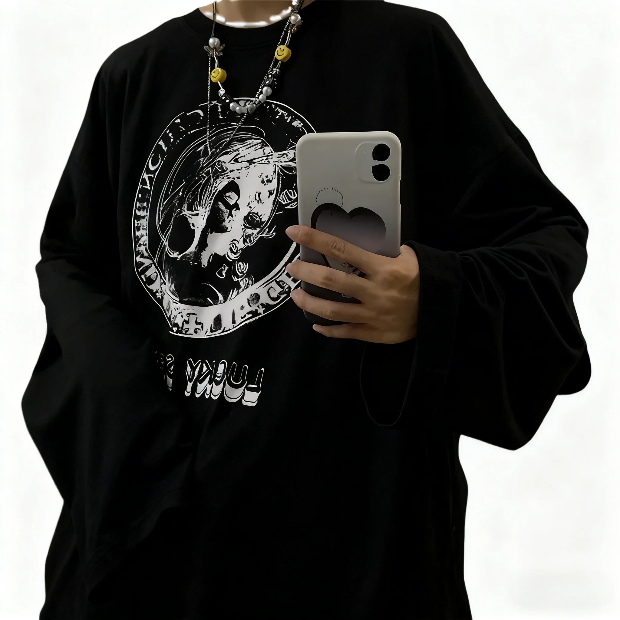Oversized Gothic Streetwear Long Sleeve Tee