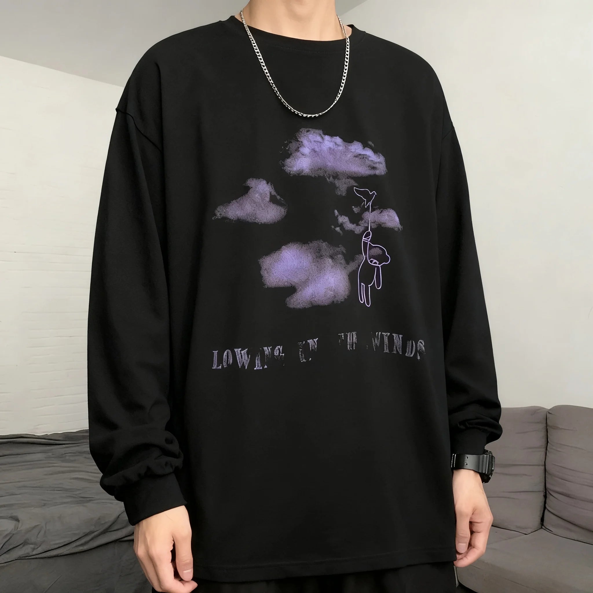 Oversized Gothic Streetwear Long Sleeve Tee