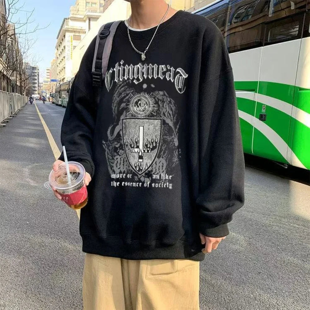 Oversized Gothic Streetwear Long Sleeve Tee