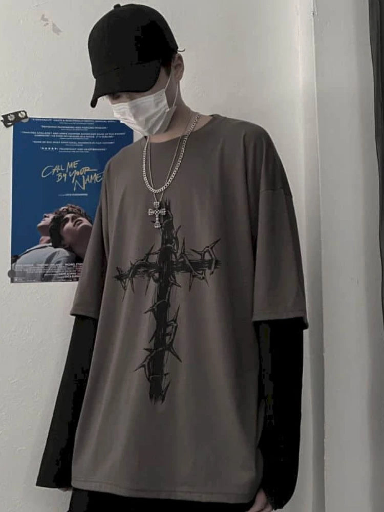 Oversized Gothic Streetwear Long Sleeve Tee