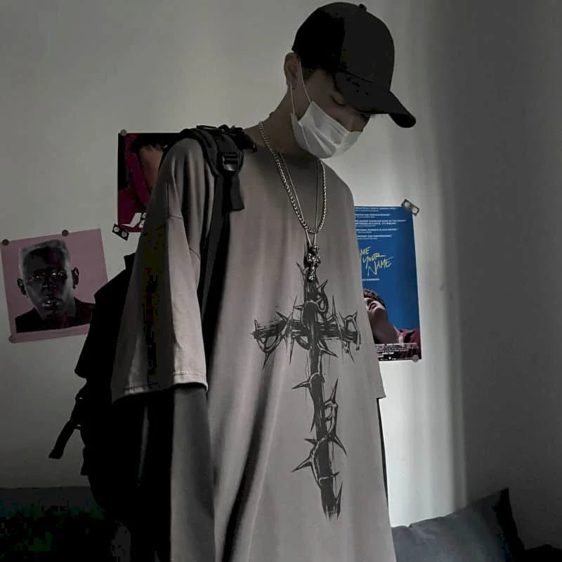 Oversized Gothic Streetwear Long Sleeve Tee
