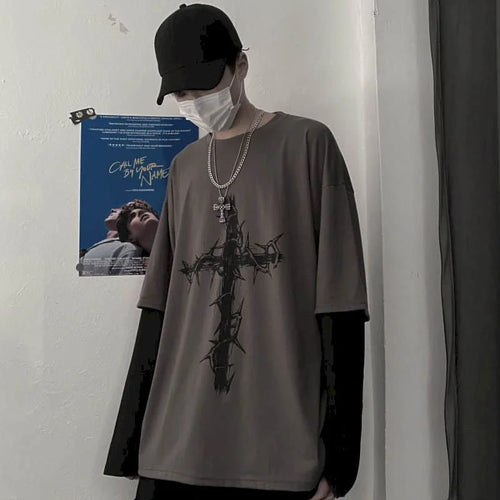 Oversized Gothic Streetwear Long Sleeve Tee